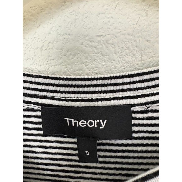 Theory Women's Striped Dress Twisted Detail T-Shirt Dress Black White Size Small - Picture 3 of 7